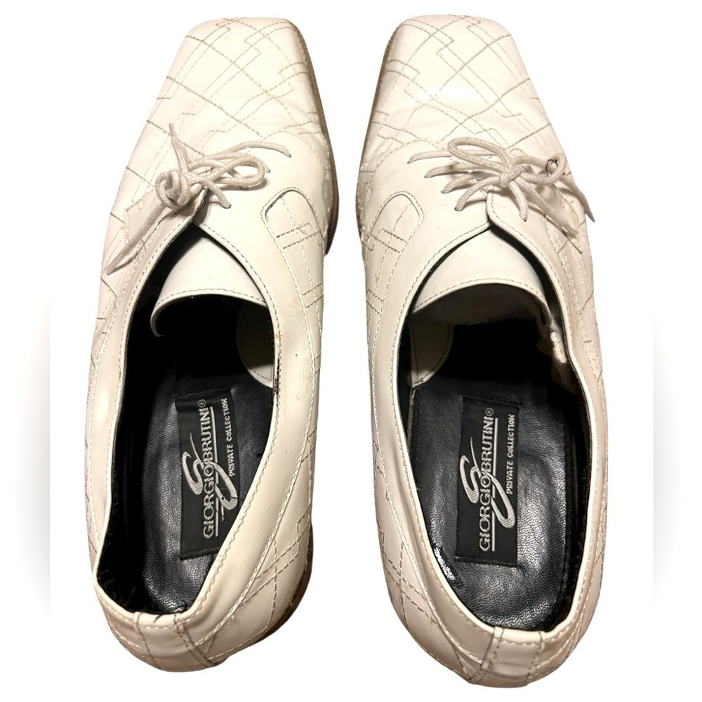 Giorgio Brutini Private Collection Beige Leather Square Toe Dress Shoe Size 12